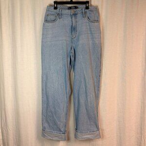 Hollister Ultra High Rise Dad Jeans Light Wash Straight Leg W29 L31